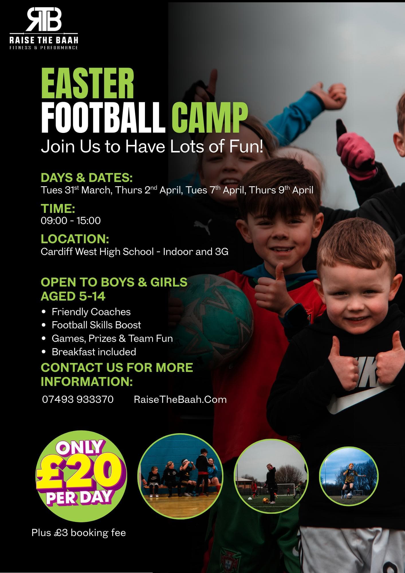 Easter football camp poster.